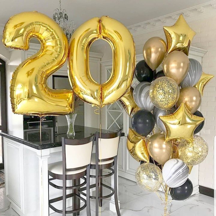 Фольгированный шар Золотая Цифра в Санкт-Петербурге