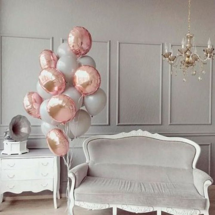 Фонтан шаров "Софт рози" в Санкт-Петербурге