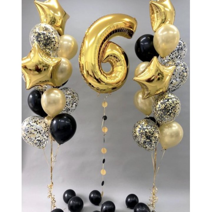 Цифра с фонтанами шаров  в Санкт-Петербурге