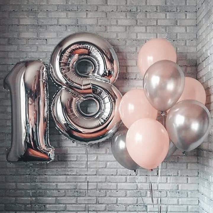 Фольгированный шар Серебряная Цифра в Санкт-Петербурге