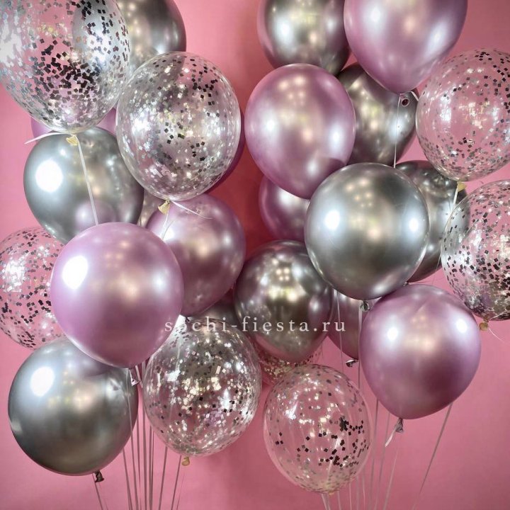 Фонтан шаров "Сильвер пинк" в Санкт-Петербурге