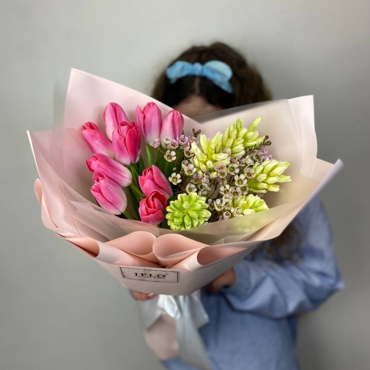  Дуо тюльпаны и гиацинты в Санкт-Петербурге