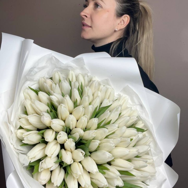 101 белый тюльпан №2 в Санкт-Петербурге