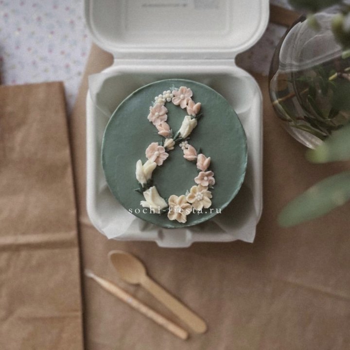 Бенто-торт "8 марта" green  в Санкт-Петербурге