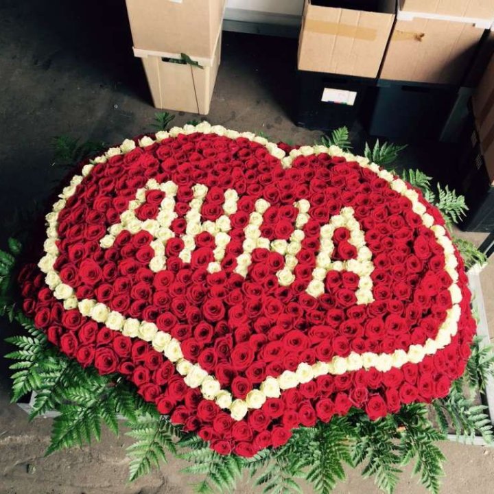 555 роз с именем в Санкт-Петербурге