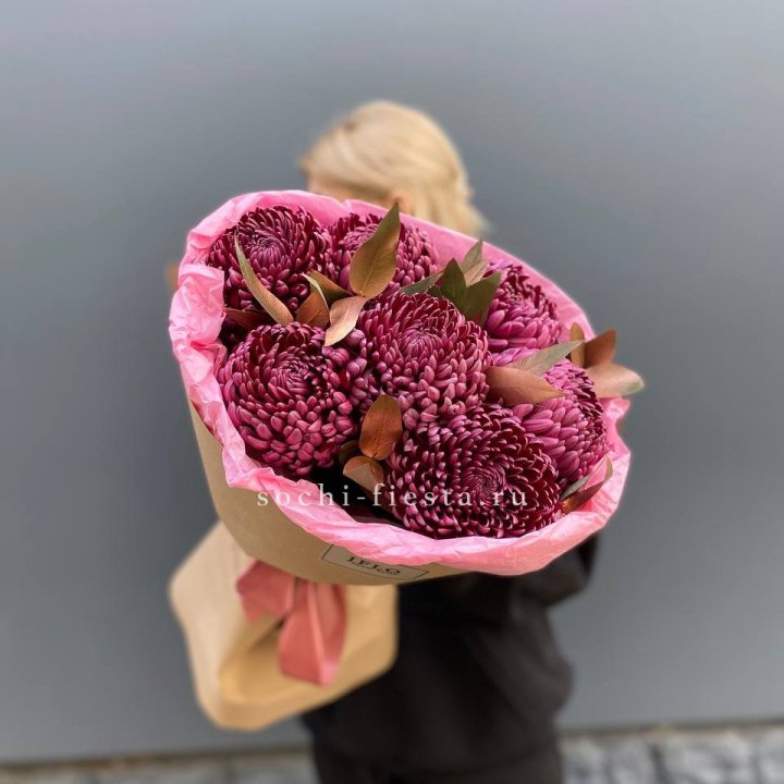 7 Хризантем Бигуди в золоте в Санкт-Петербурге