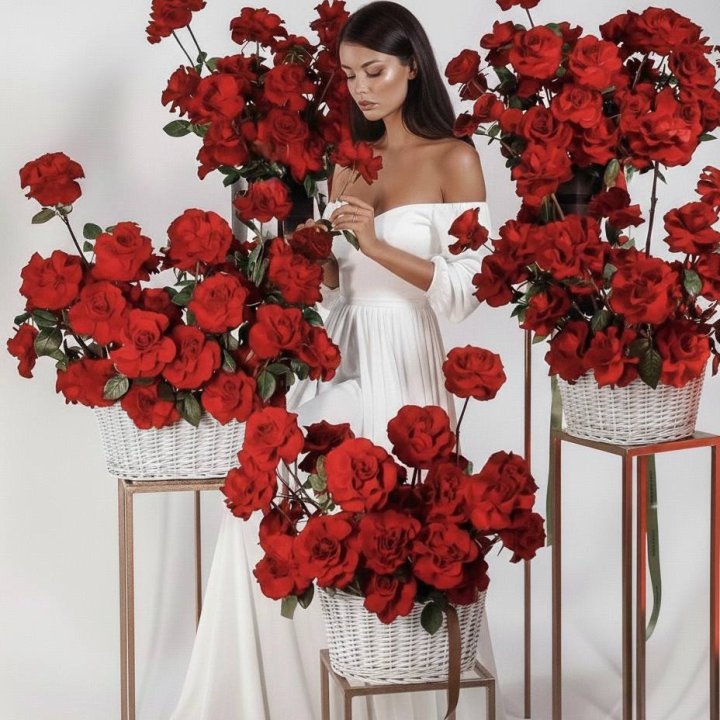 Сет из красных французских роз в Санкт-Петербурге