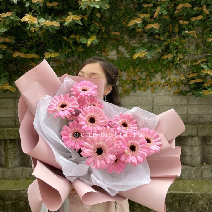 13 розовых гербер в Санкт-Петербурге