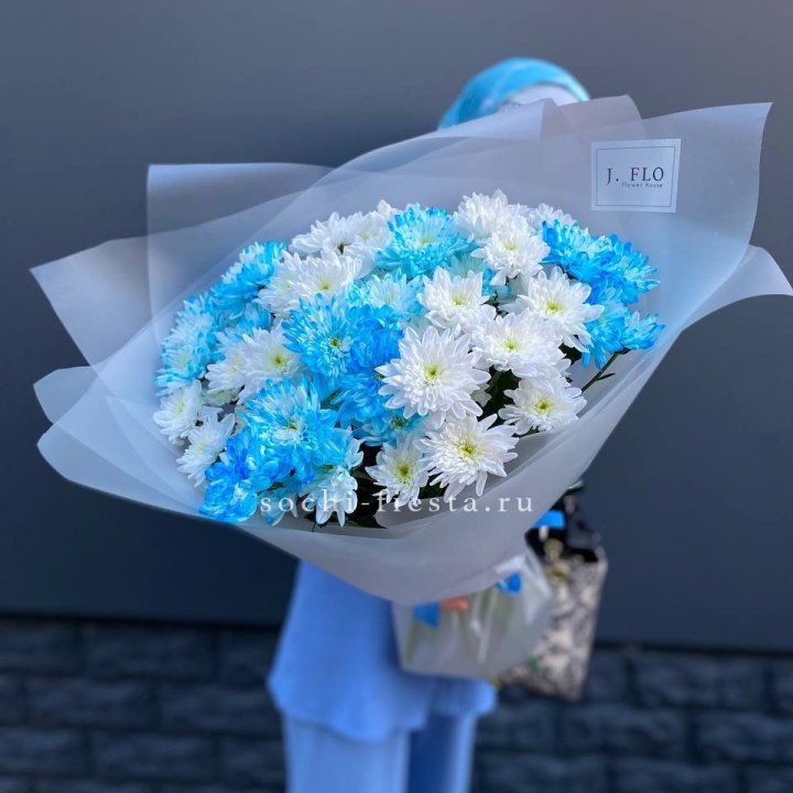 Букет хризантем "Голубая снежинка" в Санкт-Петербурге