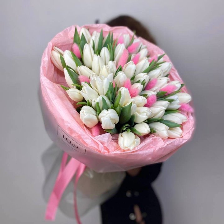 51 белый тюльпан "Рози" в Санкт-Петербурге
