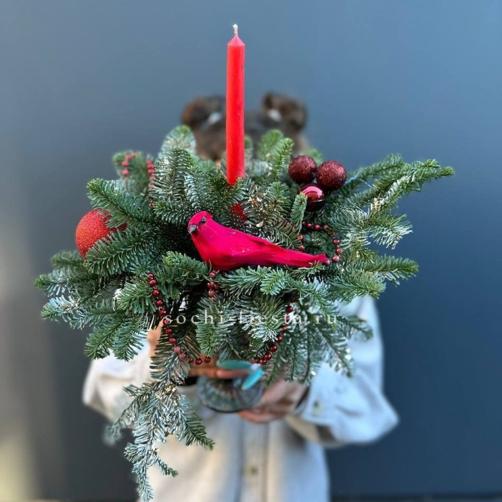 Новогодняя композиция в бокале в Санкт-Петербурге