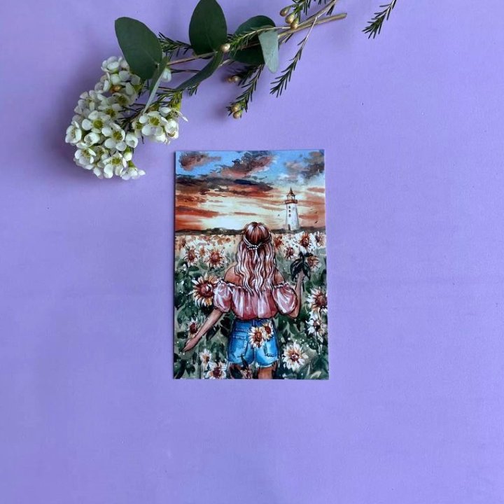 Открытка к букету "Подсолнух" в Санкт-Петербурге