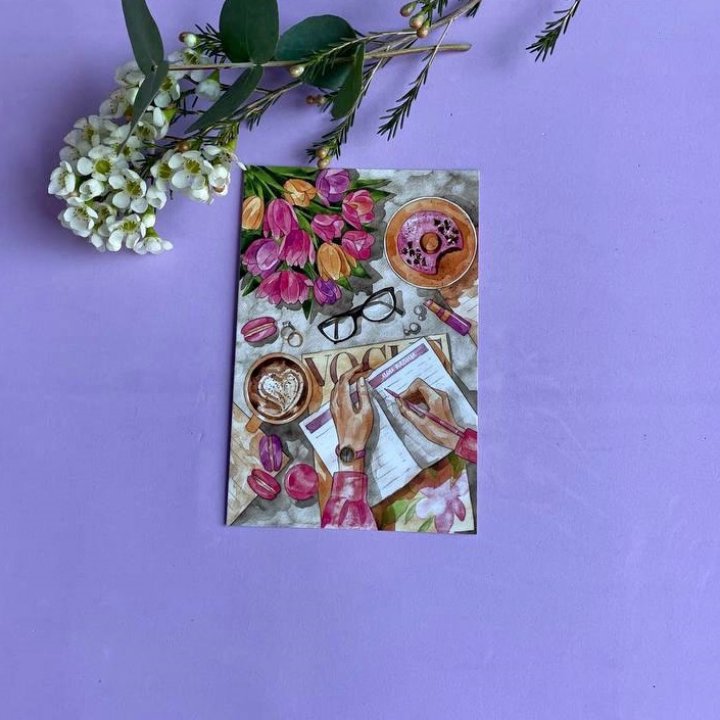 Открытка к букету "Леди на работе" в Санкт-Петербурге