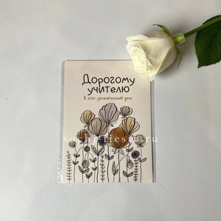 Открытка к букету "Дорогому учителю" в Санкт-Петербурге
