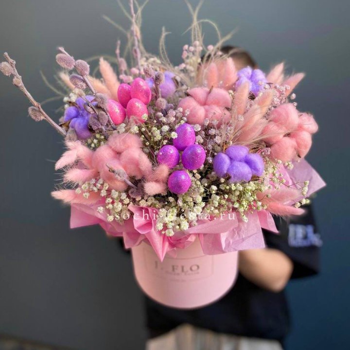 Сухоцветы в коробке  в Санкт-Петербурге