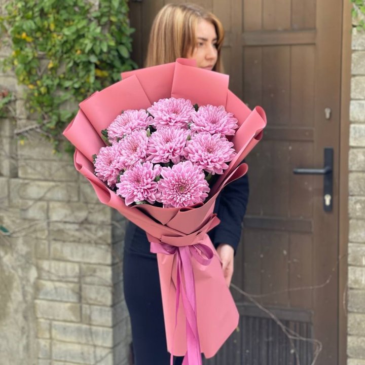 Букет хризантем розовый в Санкт-Петербурге