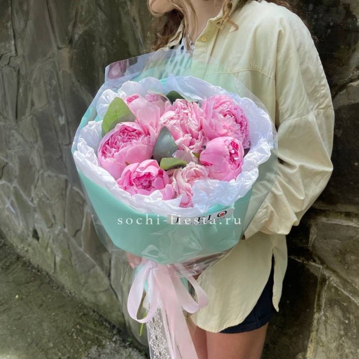 7 зефирных пионов в фоамиране в Санкт-Петербурге