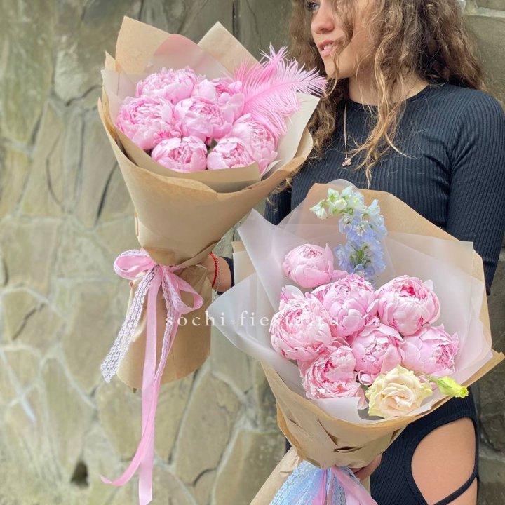 7 зефирных пионов  в Санкт-Петербурге