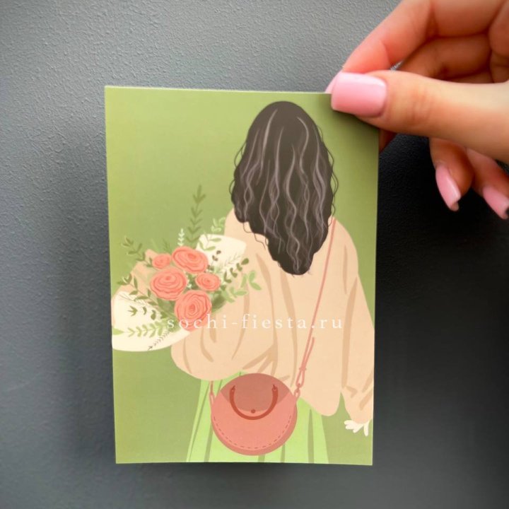 Открытка к букету "Потрясающая девушка" в Санкт-Петербурге