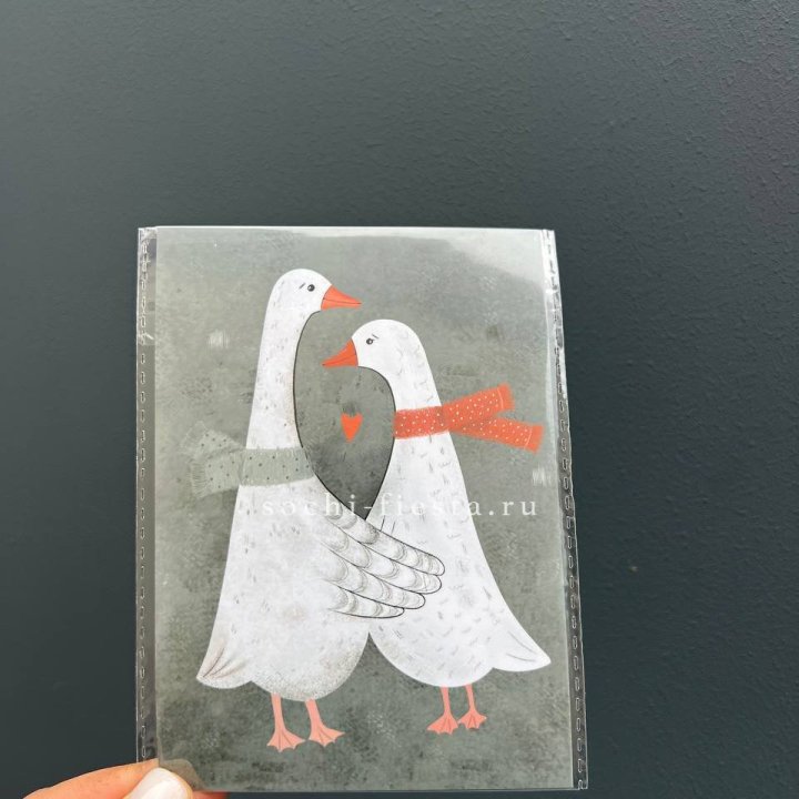 Открытка к букету "Гуси” в Санкт-Петербурге