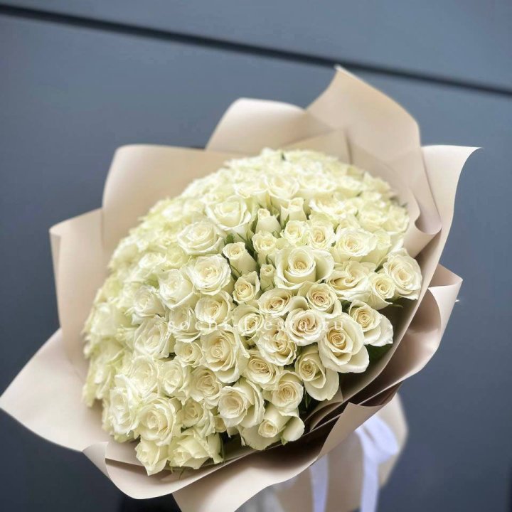 101 белая роза Атена в Санкт-Петербурге