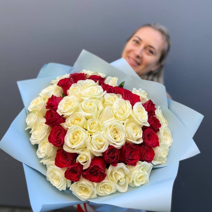 51 роза "Сердце" в Санкт-Петербурге