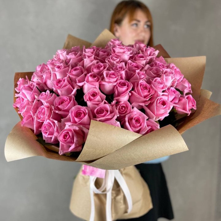101 розовая роза в Санкт-Петербурге