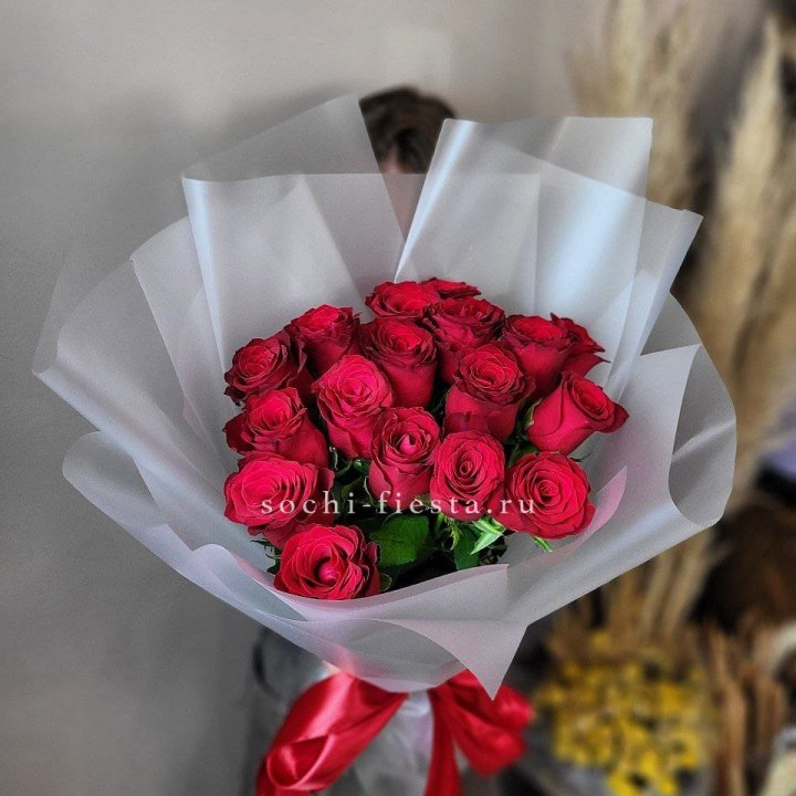 17 красных роз "Нет времени ждать" в Санкт-Петербурге