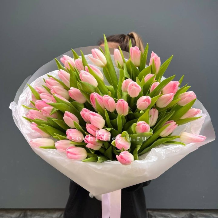 Букет тюльпанов нежно-розовых в Санкт-Петербурге